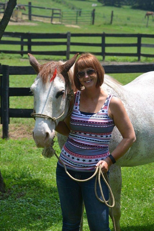 Amy with Tot, the horse
