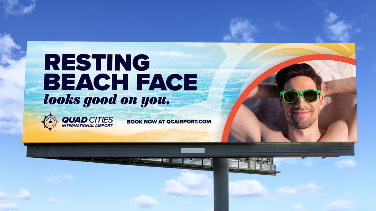 QCIA Resting Beach Face - billboard