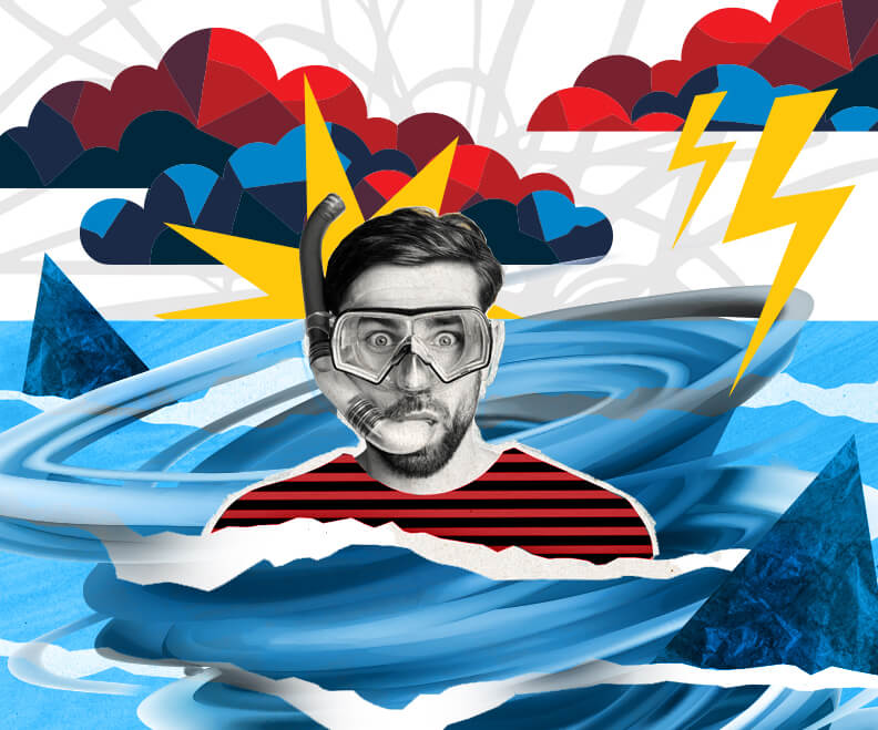 Is your brand ready for a PR crisis? - image of person with snorkeling mask in risky waters