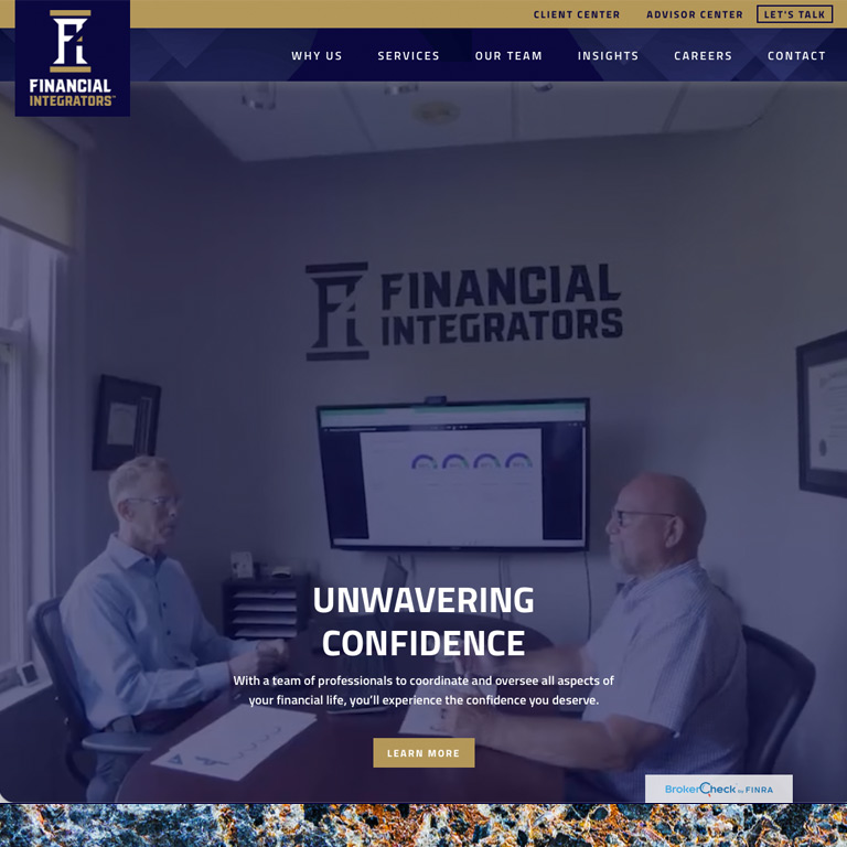Financial Integrators website by MindFire Communicatons