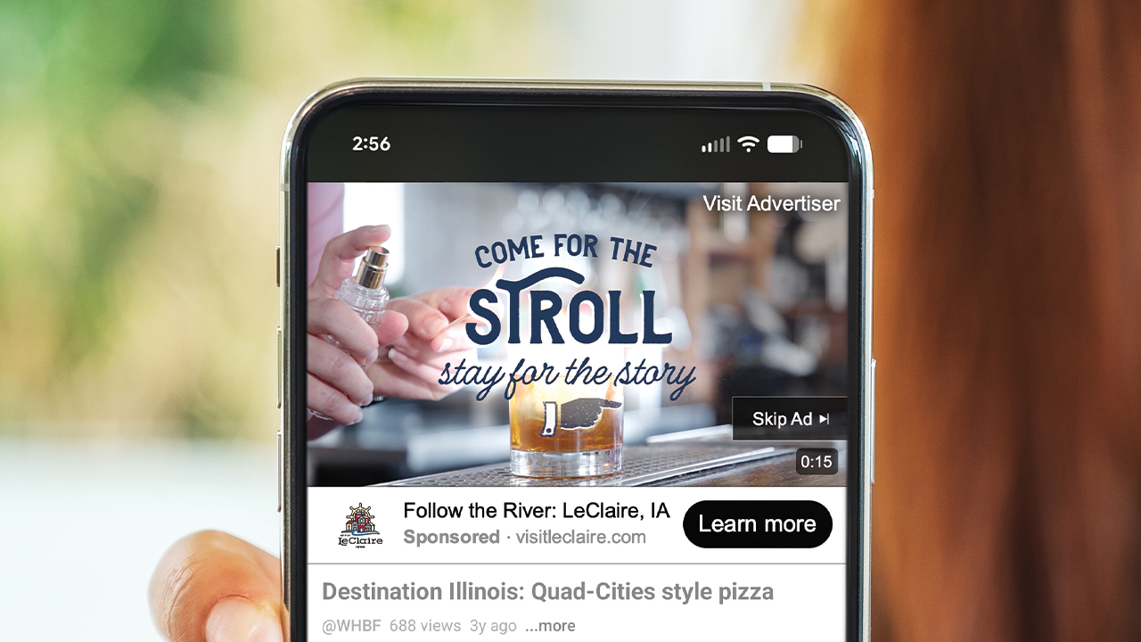 Visit LeClaire, Iowa digital media placement